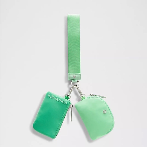 Lululemon Dual Pouch Wristlet- Citra Lime/Smoky Mint - Picture 1 of 5